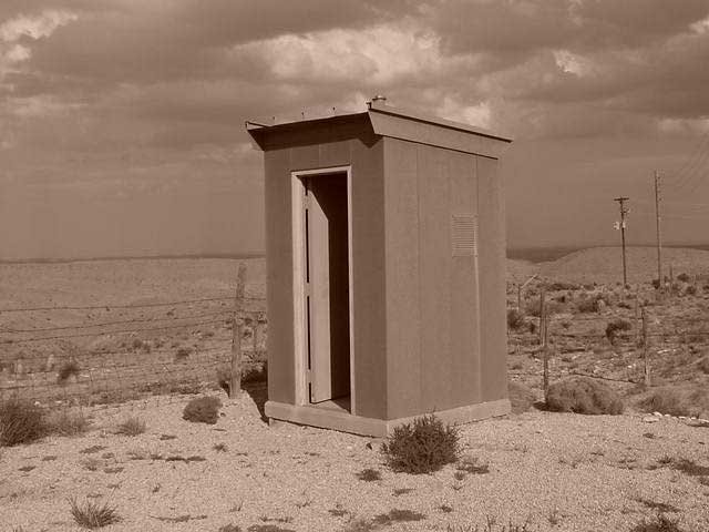 Beautiful view from this outhouse in West Texas