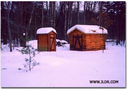 Log Cabin Outhouse and Shed
