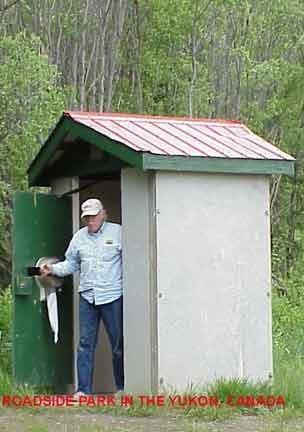 Roadside park Outhouse in the Yukon, Canada