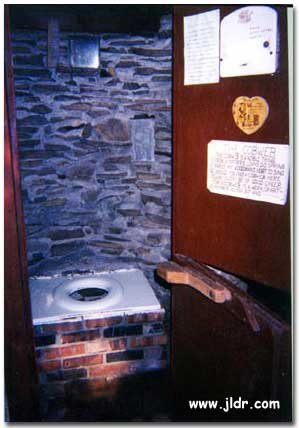 Inside the historic New Jersey Outhouse