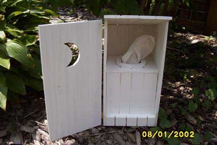 Put your kleenex tissue box in this Outhouse