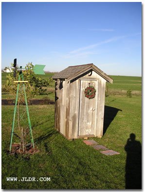 Really Great View of the Restored Iowa Outhouse