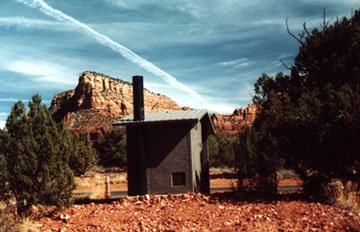 A beautiful picture of a Sedona Outhouse