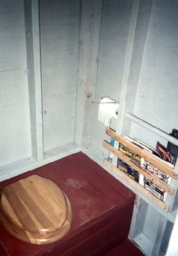 Inside of the prefabricated Outhouse