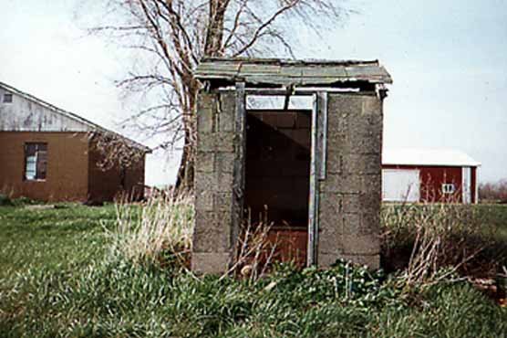 Michigan Cement Block Outhouse