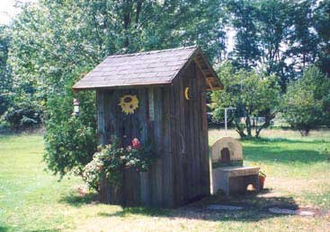 Front View of the Outhouse