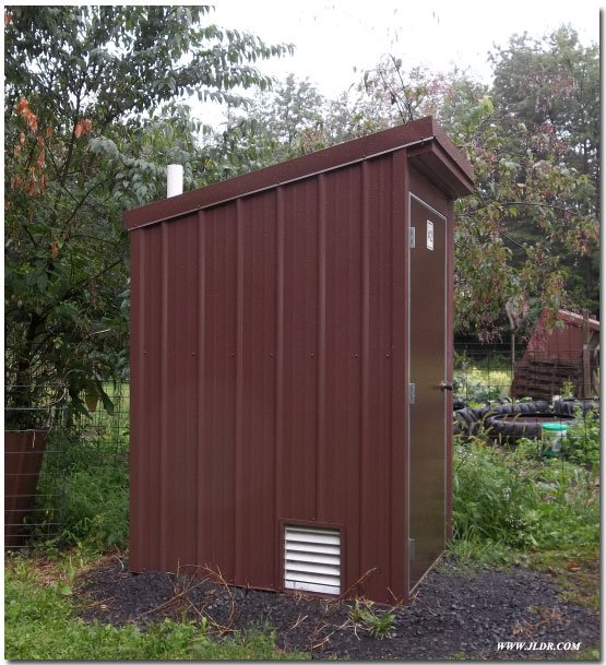 Outhouse made from metal roofing