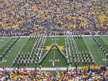 The Michigan Marching Band and the famous Block M