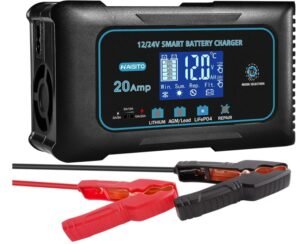 20-Amp Car Battery Charger, 12V/24V Lithium, LiFePO4 and more